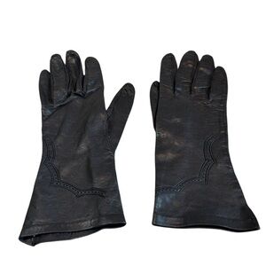 Vintage‎ Carson Pirie Scott & Co. Italian Black Leather Gloves Size 7